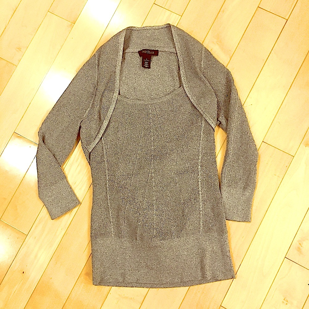 NWOT White House Black Market S Silver Sweater